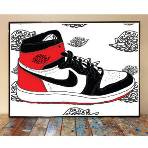 11x17 AIR JORDAN 1 BLACK TOE DRAWING ART PRINT